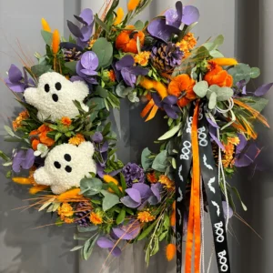 Halloweenský věnec s duchy